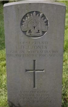 Lest We Forget - 6651 – Private David John Jones – 5th Battalion Australian Imperial Force