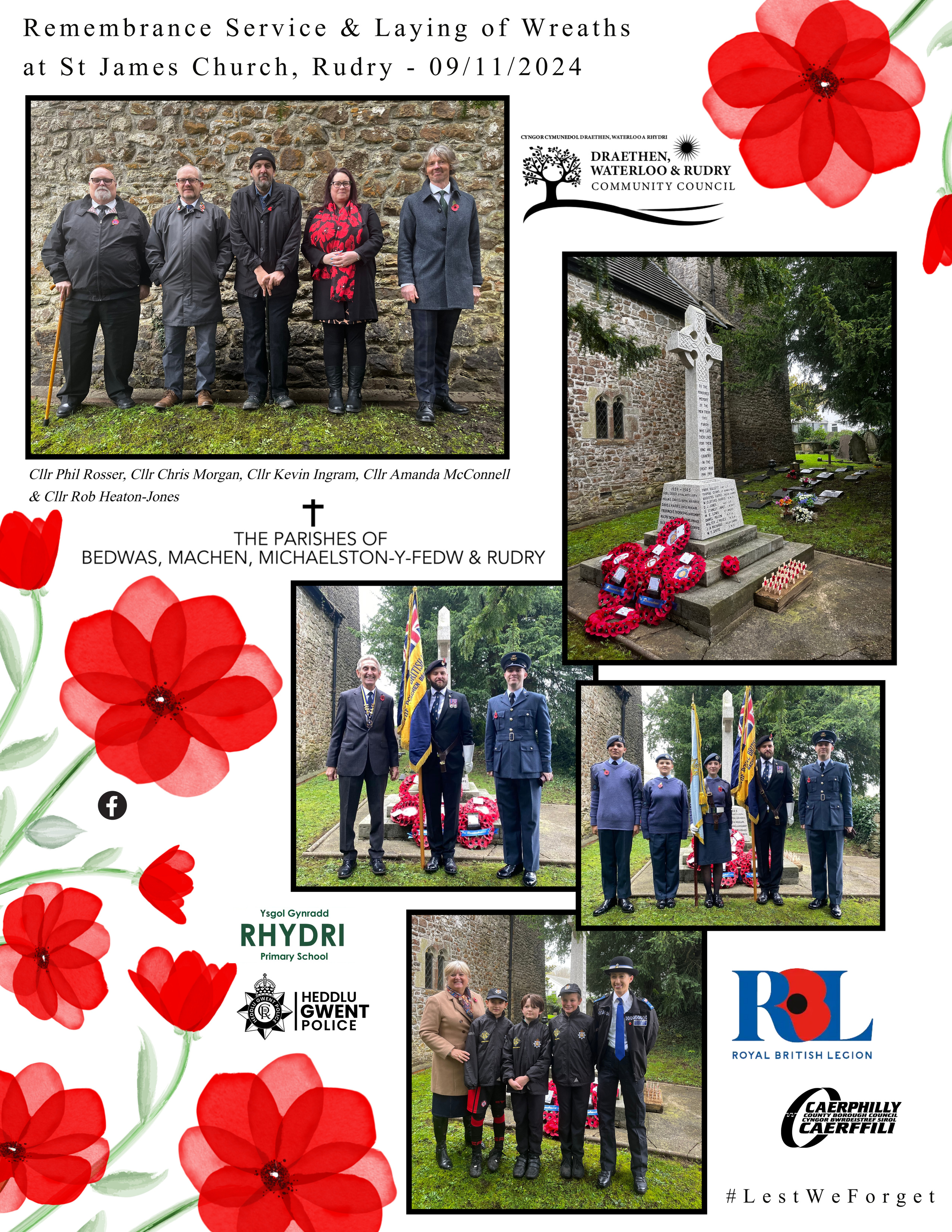 Remembrance Service & Laying of Wreaths at St James Church, Rudry - 09/11/2024