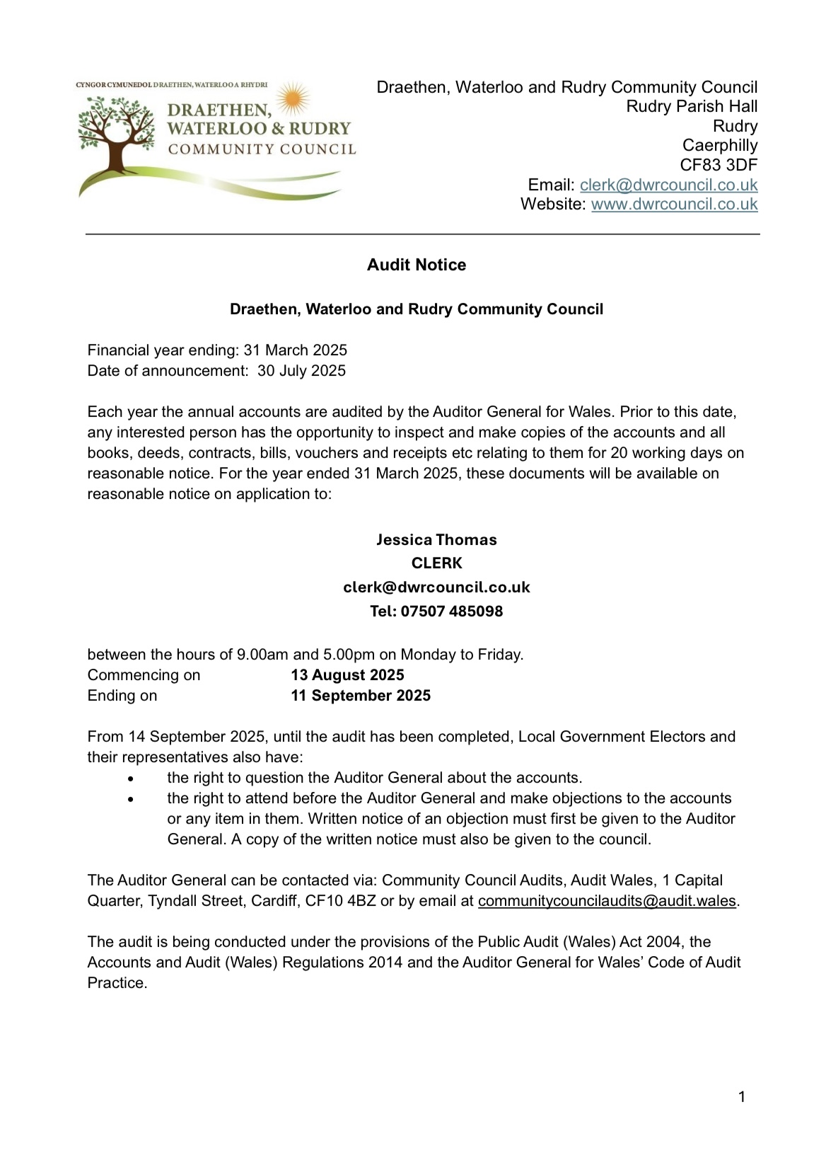 Audit Notice 