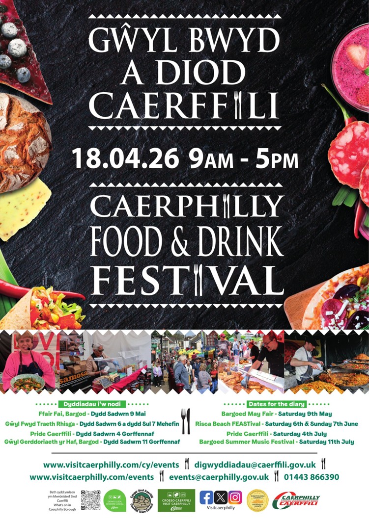 Gŵyl Bwyd a Diod Caerffili 2026 | Caerphilly Food & Drink Festival 2026