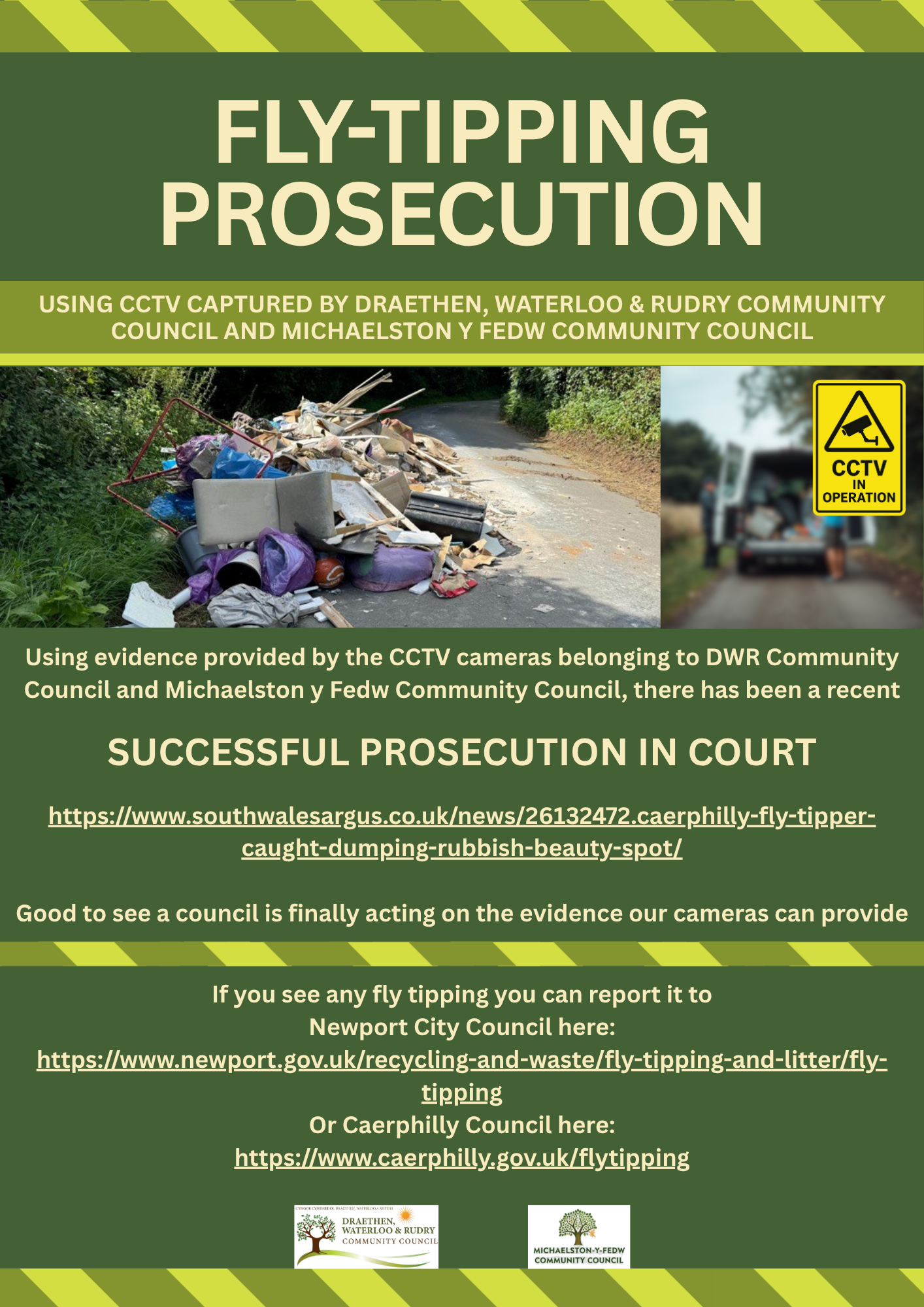 CCTV from DWRCC & MYFCC used as evidence in fly-tipping prosecution